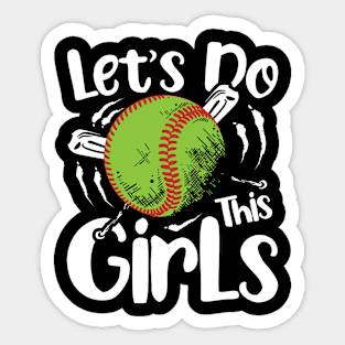 Softball Player Girls Softball Sticker